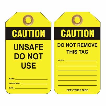 Lockout-Tag-Caution Unsafe Caution-Do-Not-Operate